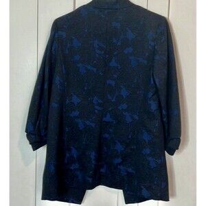 Babaton Black Royal Blue Rare Jaquard Floral Woman’s Sz 4 Power Tailored Blazer
